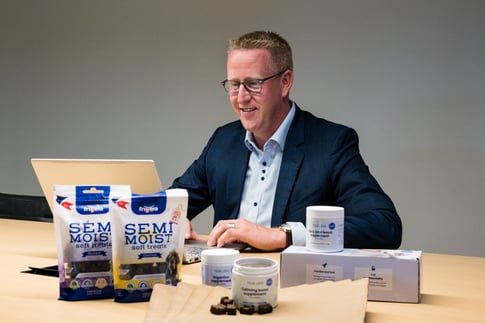 Gert Cooreman from GC Consulting with private label pet food products