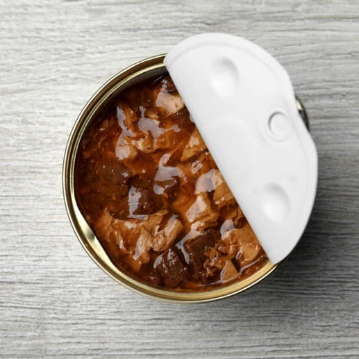 Opened canned wet pet food